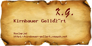 Kirnbauer Gellért névjegykártya